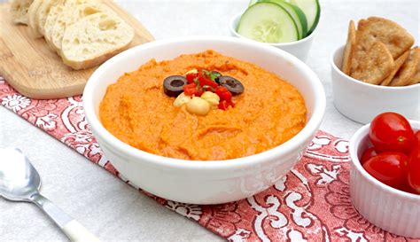 Red Pepper Hummus is a creamy and healthy dip that is easy to make.