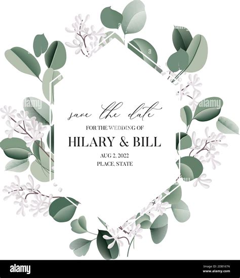 Greenery template Watercolor illustration Wedding greenery Eucalyptus ...