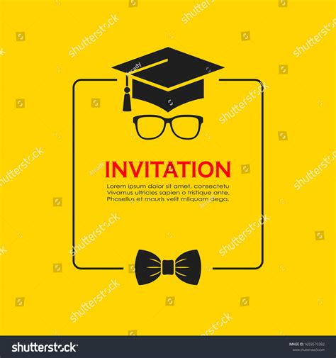 Invitation Card Design Graduation Ceremony Vector Stock Vector (Royalty ...