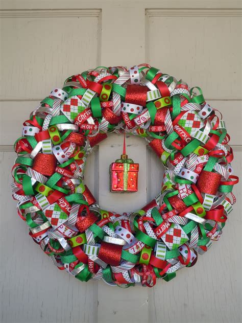 Christmas Ribbon Wreath 14 in | crafts | Pinterest