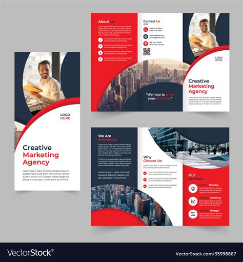 Professional business tri-fold brochure design Vector Image