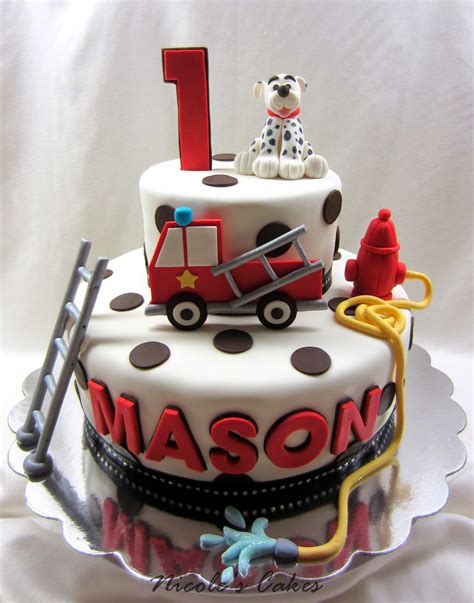 Confections, Cakes & Creations!: Fire Truck & Dalmation 1st Birthday Cake!