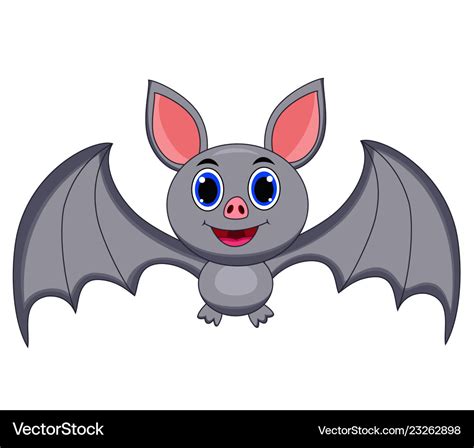 Cute bat cartoon Royalty Free Vector Image - VectorStock