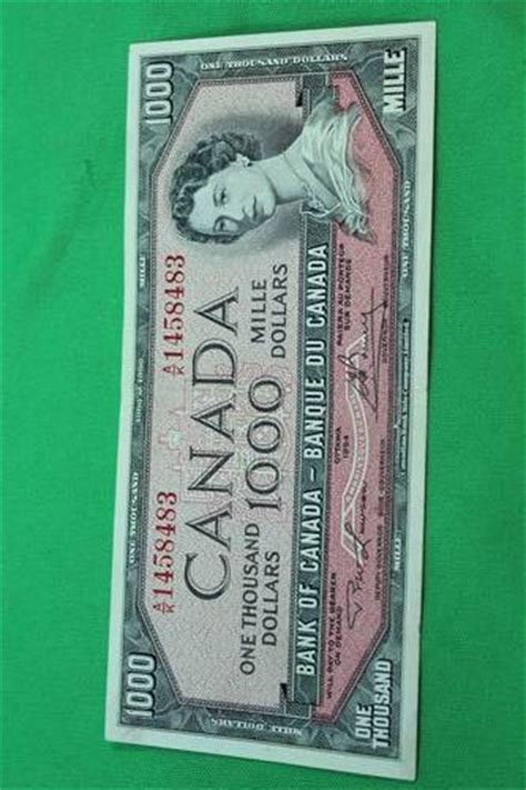 #41 1954 $1000 CANADA BILL VERY GOOD CONDITION