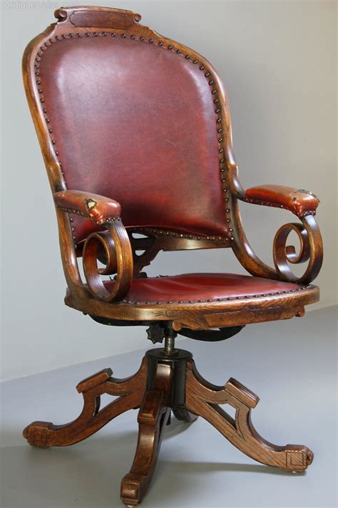 Antique Oak Swivel Desk Chair. - Antiques Atlas