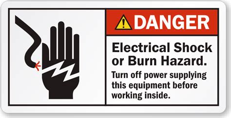 Danger Electrical Shock Or Burn Hazard Label, SKU: LB-2390