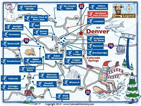 Colorado ski resorts map, Colorado skiing, Colorado map