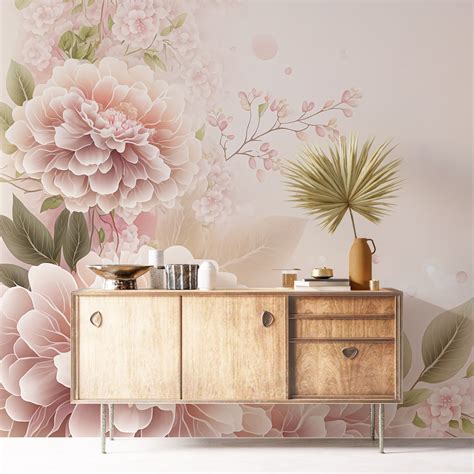 Peony Wallpaper Peel and Stick Peony Flowers Self Adhesive Mural ...