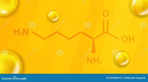 Lysine Chemical Formula. Lysine 3D Realistic Chemical Molecular ...