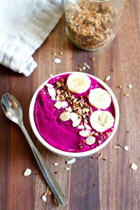 Almond Banana Dragon Fruit Bowl