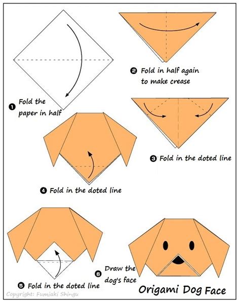 Dog face | Origami & How to draw | Smart Crafts