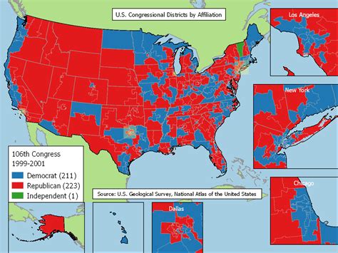 U.S. Congressional districts by affiliation,... - Maps on the Web