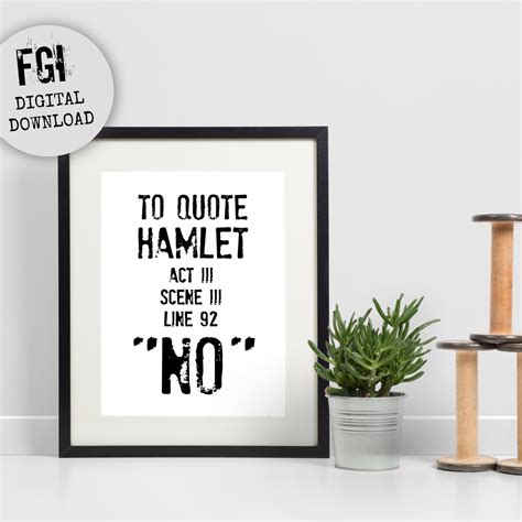 Hamlet Quote William Shakespeare Literary Gift to Quote - Etsy