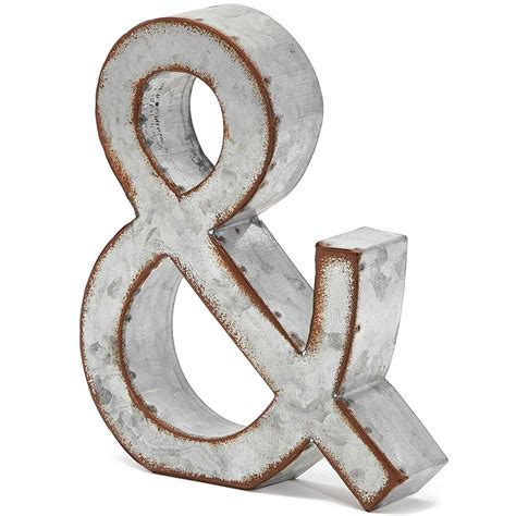 8 In Rustic Letter Wall Decoration & Galvanized Metal 3D Letter for ...