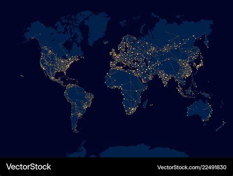 Abstract night world map Royalty Free Vector Image