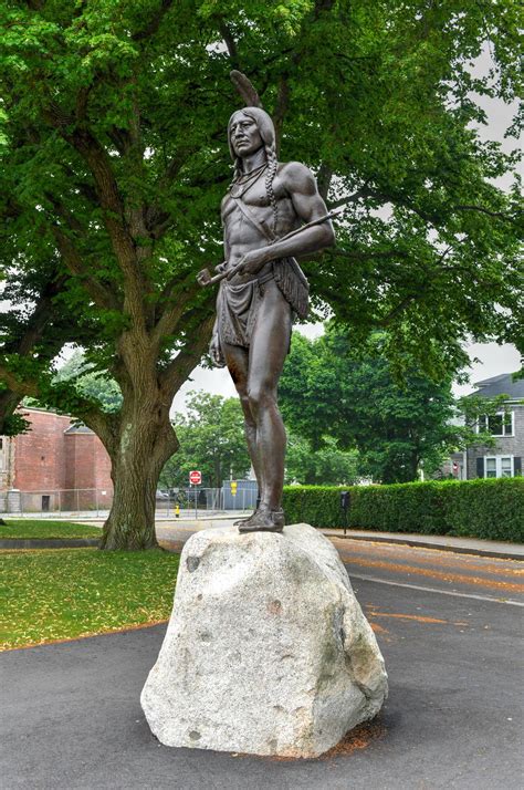 Plymouth, MA - July 3, 2020 - Statue of the Great Sachem of the ...