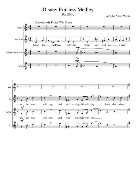 Disney Princess Medley sheet music for Voice download free in PDF or MIDI