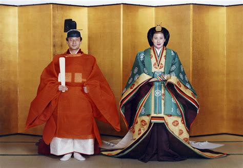 CROWN PRINCE NARUHITO OF JAPAN AND HIS WIFE, MASAKO, AT THEIR WEDDING ...