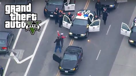 GTA 5 - REAL COPS MOD!! UNBELIEVABLE POLICE CHASE (200 UNITS) Biggest 5 ...