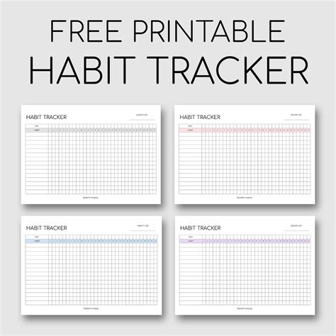 Printable Habit Tracker Template