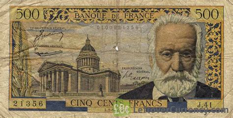 500 French Francs (Victor Hugo) - Exchange yours for cash today