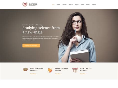 University And College Website Design - Univeros | TemplateMonster