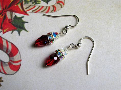 Christmas Lights Earrings Holiday Earrings Swarovski | Etsy