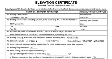 Flood Elevation Certificate