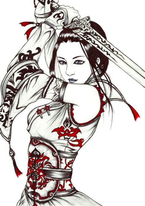 Warrior Girl by carldraw on deviantART | Female samurai tattoo, Female ...