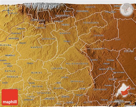 Physical 3D Map of KAKAMEGA