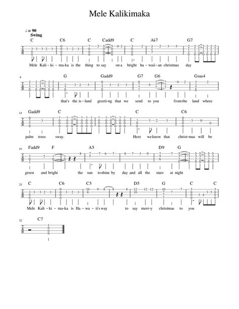 Mele Kalikimaka Ukulele Chord Melody Sheet music for Ukulele (Solo ...