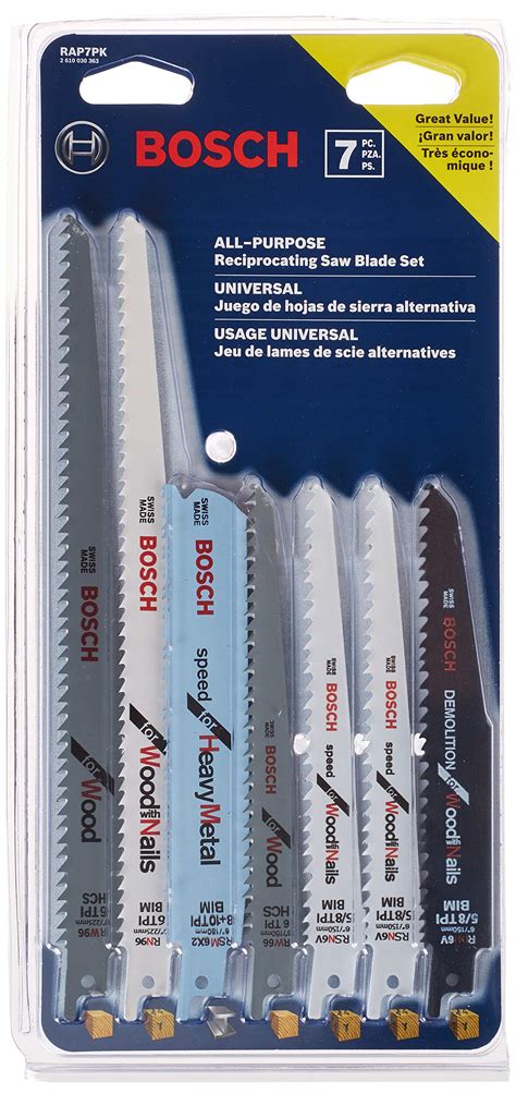 7-Piece Bosch All Purpose Reciprocating Saw Blade Set $9.98 + Free ...