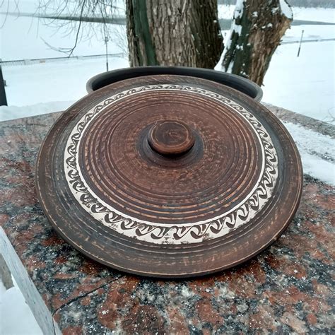 Ceramic large frying pan with lid. Prepare delicious and | Etsy