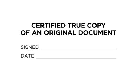 Certified True Copy Stamp