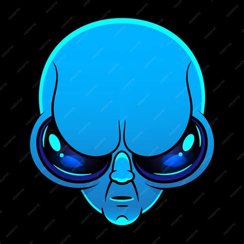 Premium Vector | Green alien face emoji Extraterrestrial humanoid head ...