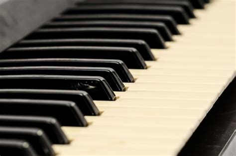 Premium Photo | Black and white digital piano keyboard closeup