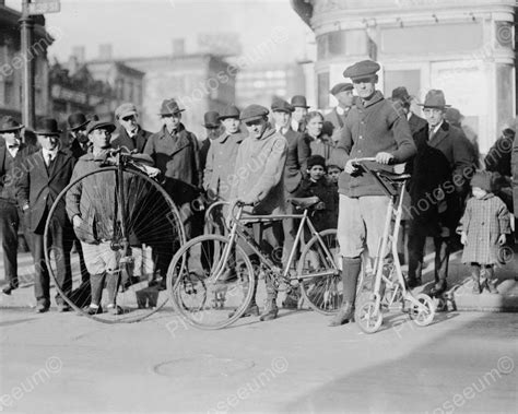 Three Antique Bicycles & Riders 1800s 8x10 Reprint Of Old Photo ...