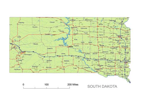 Printable South Dakota Road Map | Printable Map of The United States