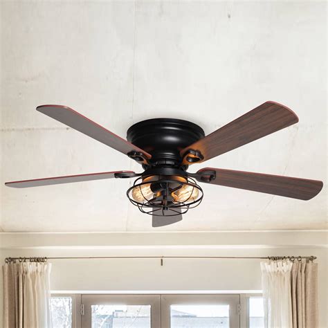 48 Inch Vintage Ceiling Fan with Lights and Remote Control 5 Blades ...