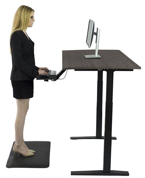 RISE UP dual motor electric standing desk 48x30" black bamboo desktop ...