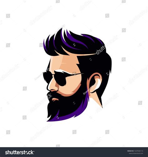 Beard Gentle Man Logo Vector Illustration Stock Vector (Royalty Free ...