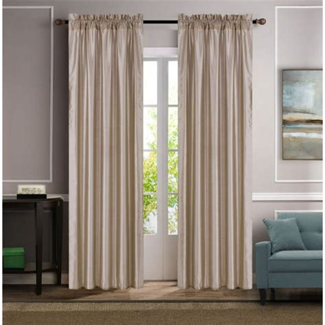 1PC HOLLYWOOD TAUPE Faux Linen Rod Pocket Window Curtain Panel 55x84 ...