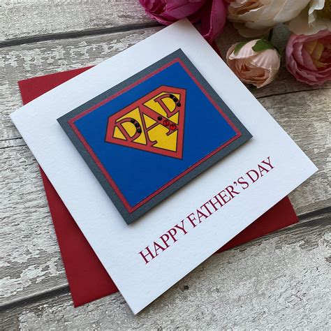 Handmade Father’s Day Card 'SUPER DAD' - Handmade Cards -Pink & Posh