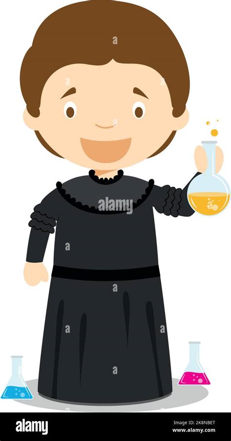 Marie Curie cartoon character. Vector Illustration. Kids History ...