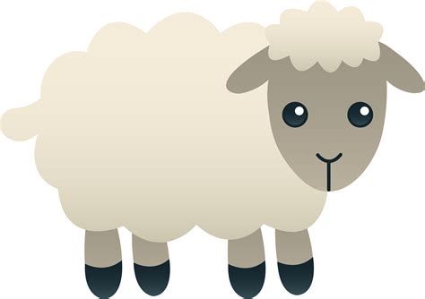 Fluffy White Sheep - Free Clip Art