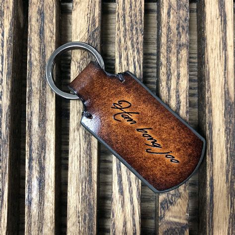 Personalized leather keychain, custom leather keyring, can be ...