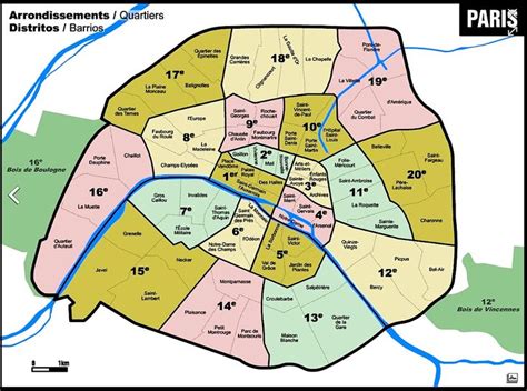 20 arrondissements | Paris neighborhoods, Paris map, The neighbourhood