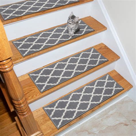 Ottomanson Glamour Collection Gray 9 in. x 26 in. Polypropylene Stair ...