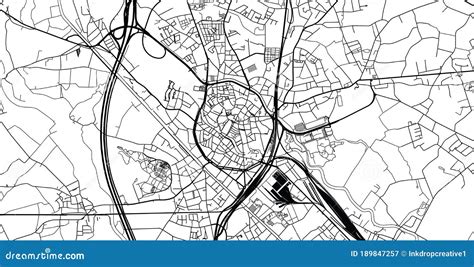 Urban Vector City Map of Mechelen, Belgium Stock Vector - Illustration ...