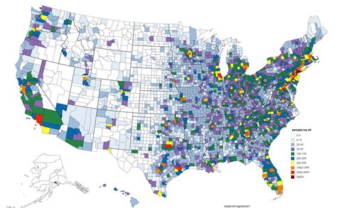 The Population Density of the US by County : MapPorn